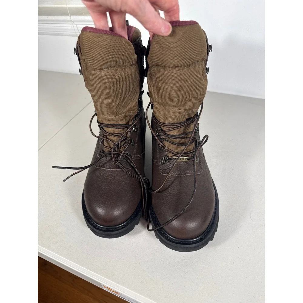 Cabelas Mens Gore-Tex Hunting Boots Brown Leather Waterproof Hiking 8000057